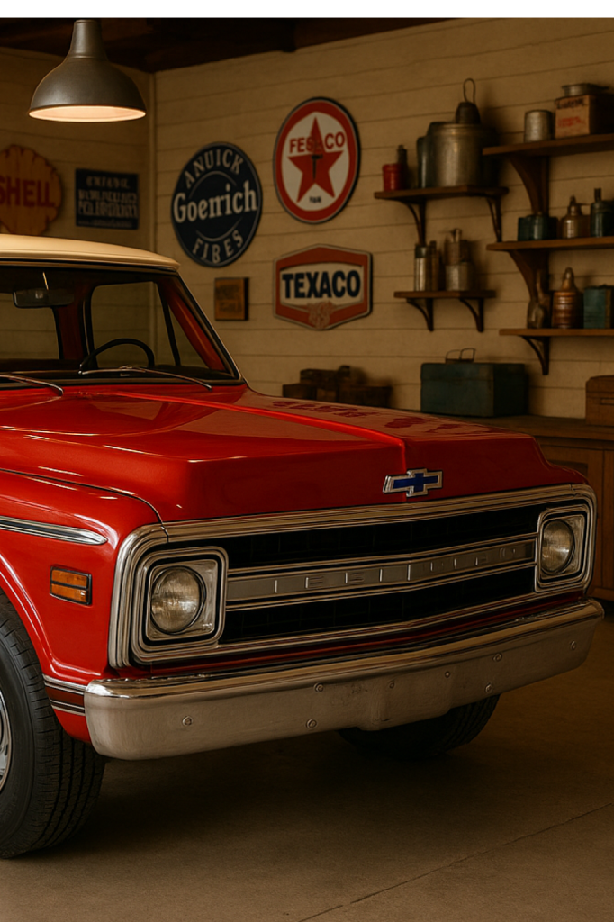 Restored Chevy C10 with parts from Customville UK