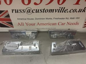 1960–67 GM Chrome Door Arm Rest Bases – Front & Rear sold by customville american
